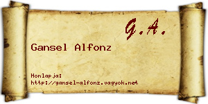 Gansel Alfonz névjegykártya